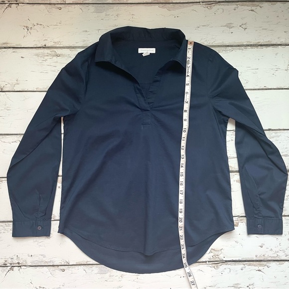 Charter Club Pull-on V-neck Blouse in Navy - Picture 3 of 8